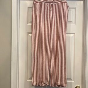 Linen Rust and Cream Striped Pants